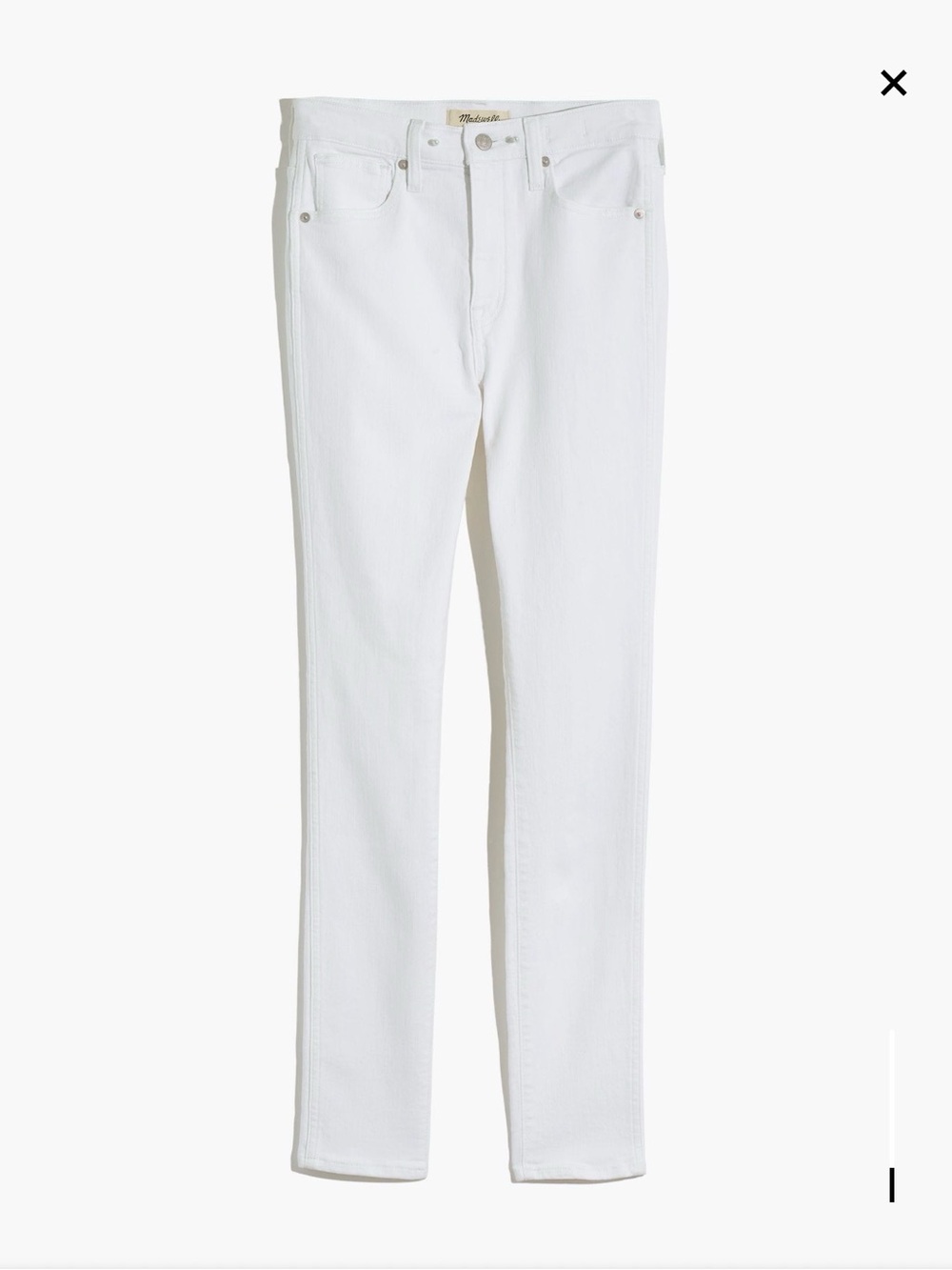 Madewell 10” High-Rise Skinny Jeans in Pure White